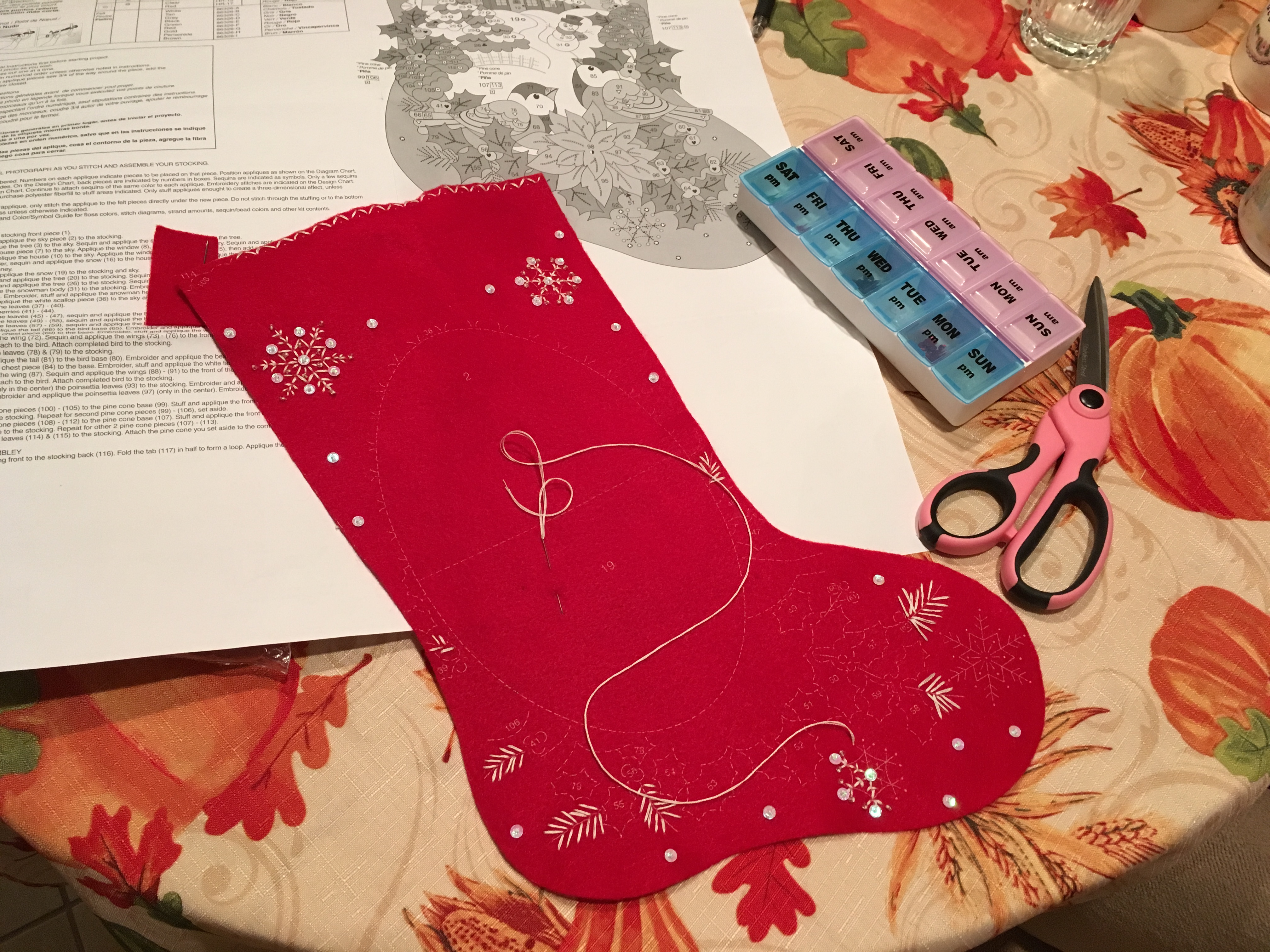 Bucilla stocking finished in time for Christmas! It's all hand work with  felt and embroidery : r/Embroidery