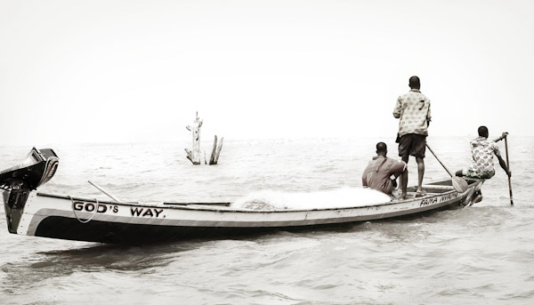 Boys out working on Lake Volta. photo by Gretchen Nickson.