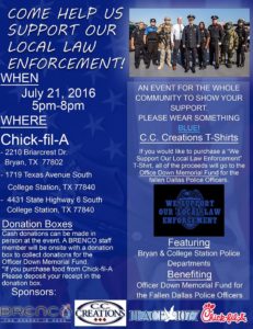 Support local law enforment event 7-21-16