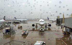 Airport rainy image